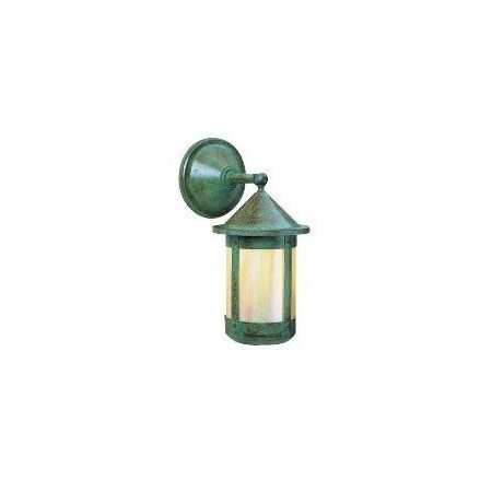 Arroyo Craftsman 8" Berkeley Wall Mount - Wet Rated, Antique Copper, Almond Mica Glass BB-8WAM-AC